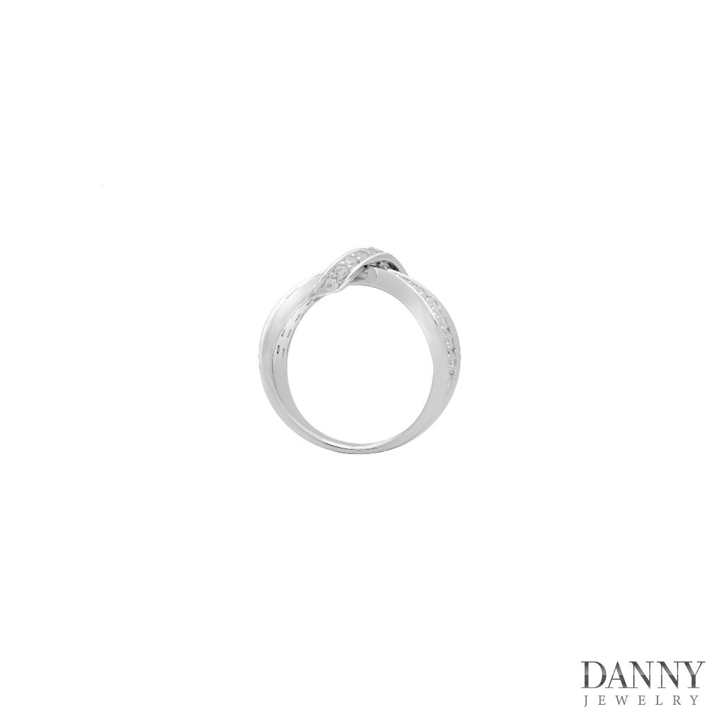 Nhẫn Nữ Danny Jewelry Bạc 925 Xi Rhodium Đính Đá CZ Thời Trang Hình Nơ KI2GZ001