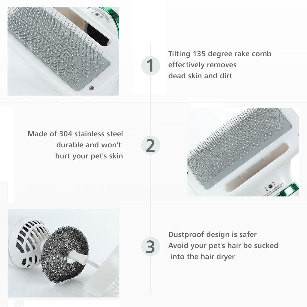 Máy sấy, chải lông Slicker Brush cho thú cưng, có điều chỉnh nhiệt độ thấp trung bình cao