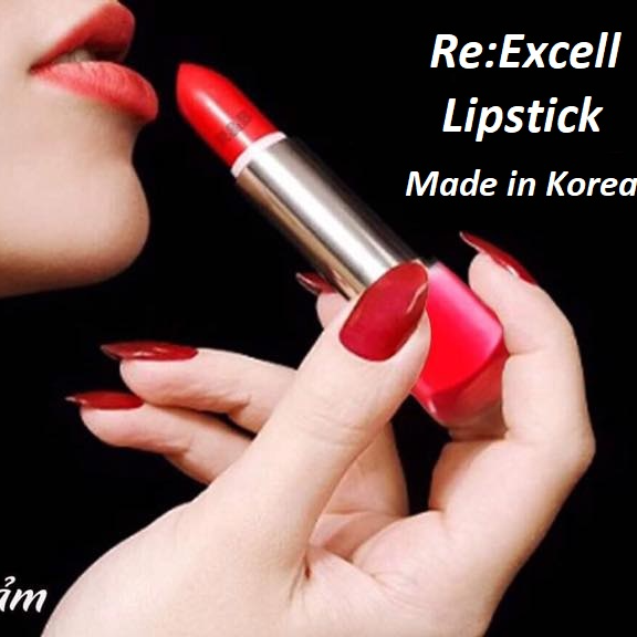 Son môi Re:Excell LIPSTICK, hàng nhập khẩu LB Cosmetic HÀN QUỐC không chì, chống thâm môi, chiết xuất từ thiên nhiên, dưỡng môi mềm mịn, lên màu môi chuẩn, bền màu tới 24h, không chứa chất độc hại với sức khỏe, 3,5g