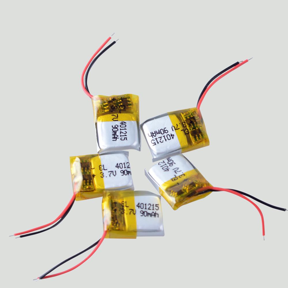 5 Chiếc 401215 3.7V 90MAh Pin Sạc Lithium Polymer Cho 3D Kính MP3 Đồ Chơi Đồng Hồ Gậy Chụp Hình Selfie Stick Máy Trợ Thính Bút Đọc