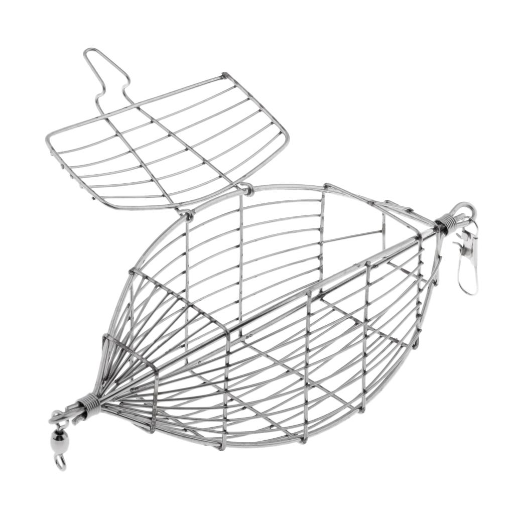 Stainless Steel In Line Wire Cage Bait Fishing Feeder Carp Fishing Tackle