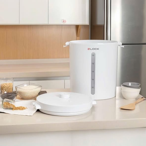 Thùng gạo hút chân không 2lock dung tích 20kg gạo Made in Korea hàng chính hãng