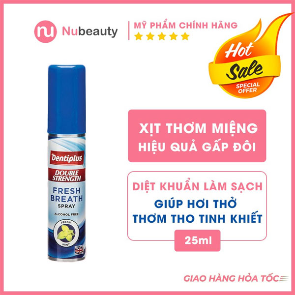 Xịt thơm miệng Dentiplus KHÔNG CỒN hiệu quả gấp đôi .