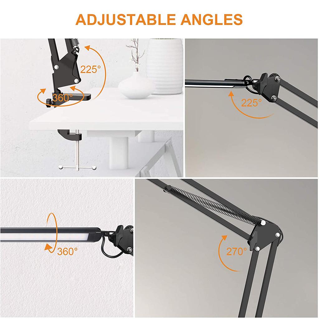 Desk Lamp Eye Protection LED Lamp with Clamp, Flexible Bedside Table Desk Lamp LED Reading Desk Light