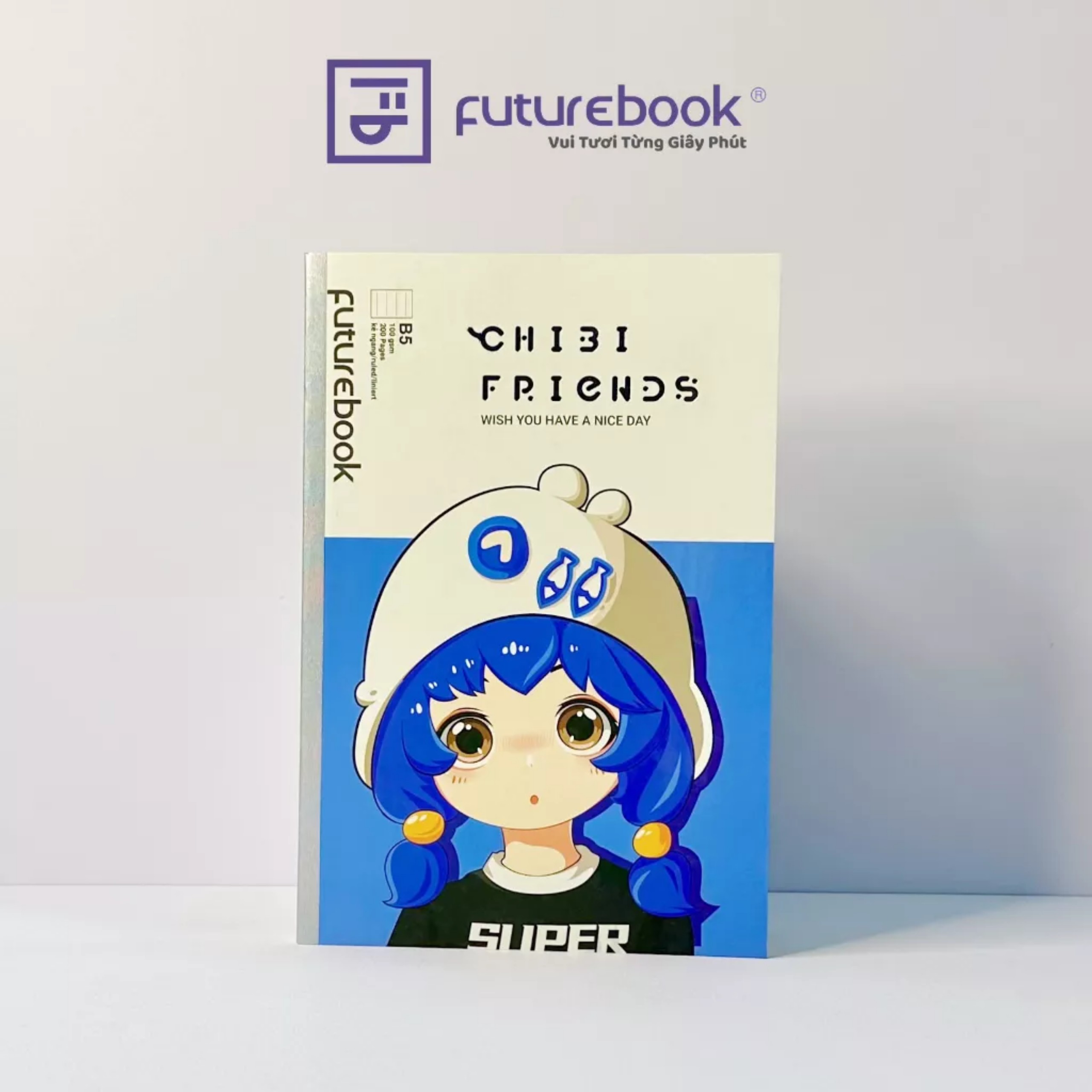 Sổ May Chỉ Cao Cấp CHIBI FRIENDS B5- Dòng Kẻ Ngang- 100GSM. VPP FUTUREBOOK. Giao mẫu ngẫu nhiên