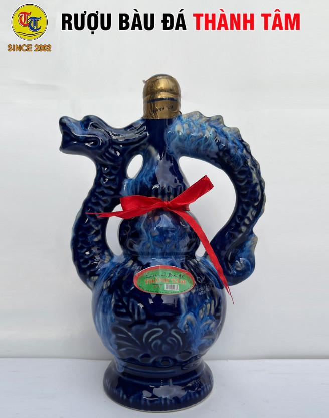 Đặc Sản Bình Định - Rượu Bàu Đá Thành Tâm BA BẦU Đậu Xanh (Màu  xanh bút bi) 650ml - OCOP 3 Sao