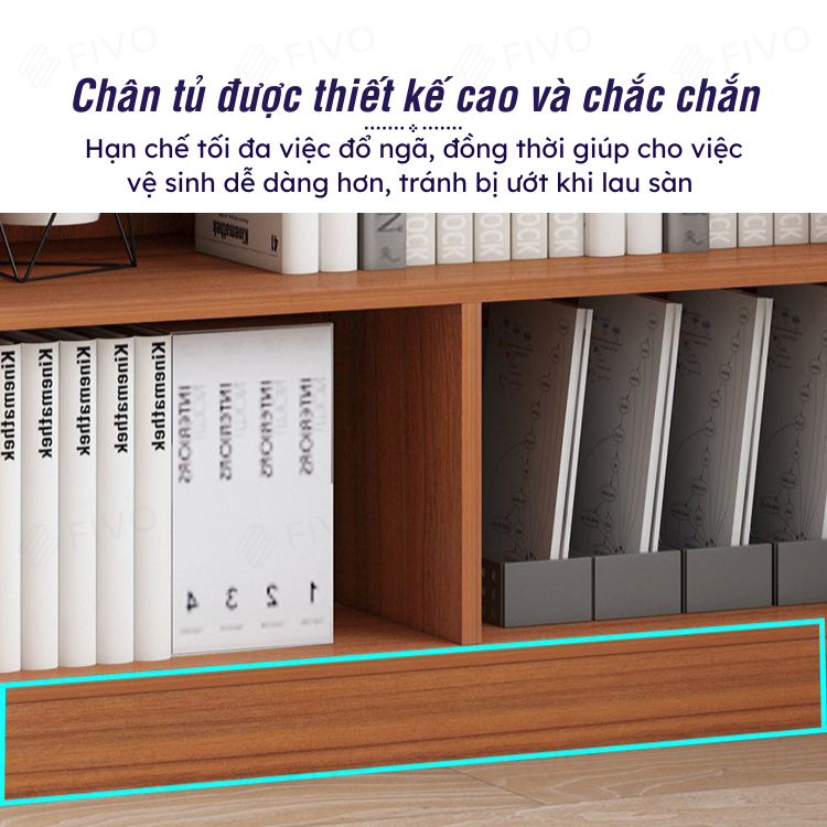 Kệ Sách Đứng Gỗ MDF FIVO FB70 (80 x 24 x 178cm) 6 Tầng Chia Nhiều Ngăn (Có Tấm Lưng Phía Sau) - Hàng Chính Hãng