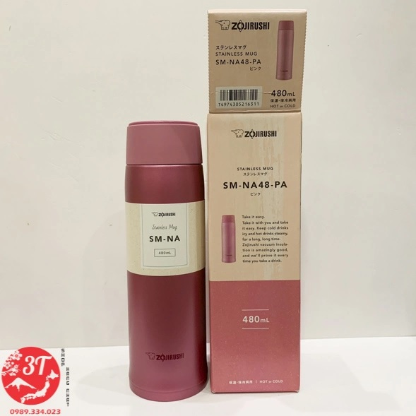 Bình giữ nhiệt Zojirushi SM-NA48-PA 0,48L, bảo hành 1 năm, hàng chính hãng