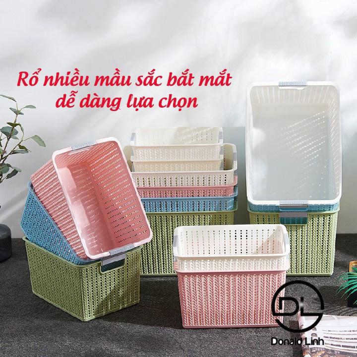 Rổ đan mây đựng đồ đa năng 3 size , Giỏ đan đựng quần áo (3415)