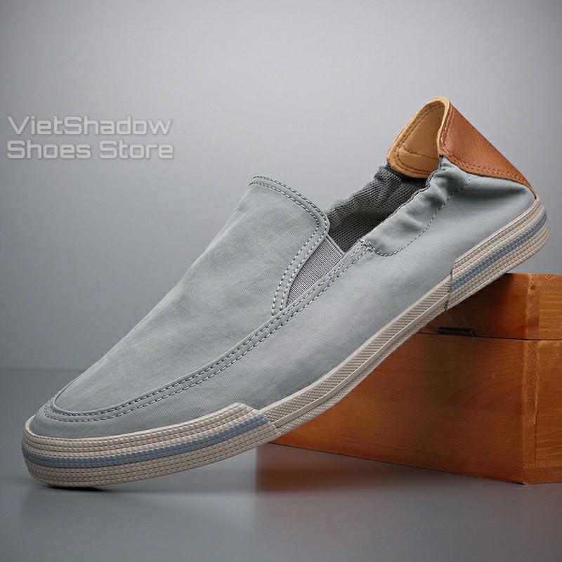 Slip on nam - Giày lười vải nam cao cấp - Mũ giày bằng polyester (gió) 4 màu tuyệt đẹp - Mã 20610