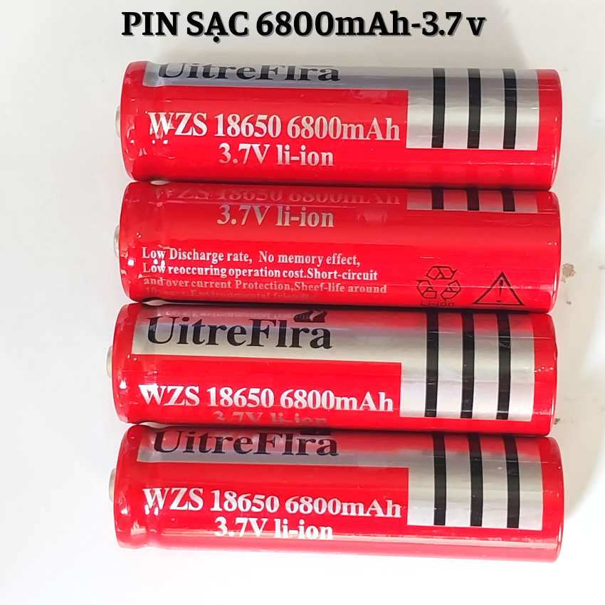 Pin sạc 18650 6800 mAh Dung Lượng Lớn 3.7V- Pin dành cho đèn pin , đồ chơi...