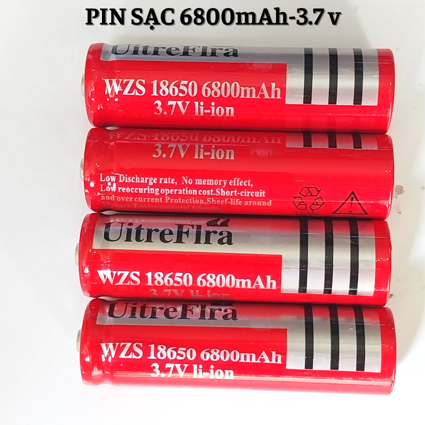 Pin sạc 18650 6800 mAh Dung Lượng Lớn  3.7V- Pin dành cho đèn pin , đồ chơi