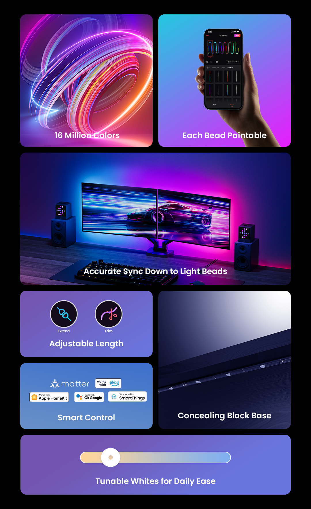 [NEW 2024] Đèn led dây trang trí thông minh Yeelight Obsid RGBIC - Hỗ trợ Matter, Homekit - NK Chính Hãng