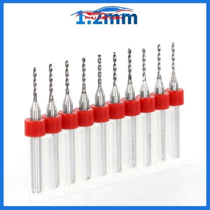 Hộp 10 mũi khoan CNC cao cấp độ chính xác cao đường kính mũi 1.2mm