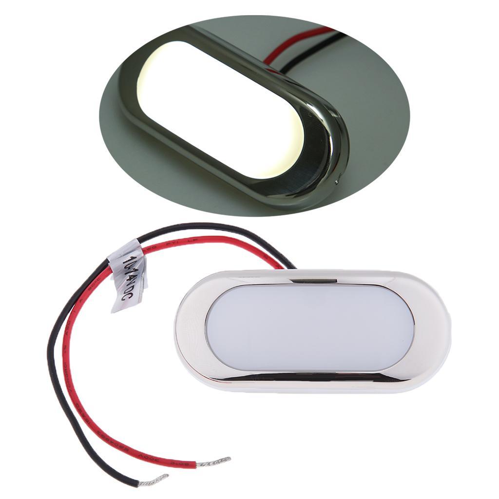 3" LED Oblong Courtesy Light Surface Mount Boat Yacht Stair Deck Cool White