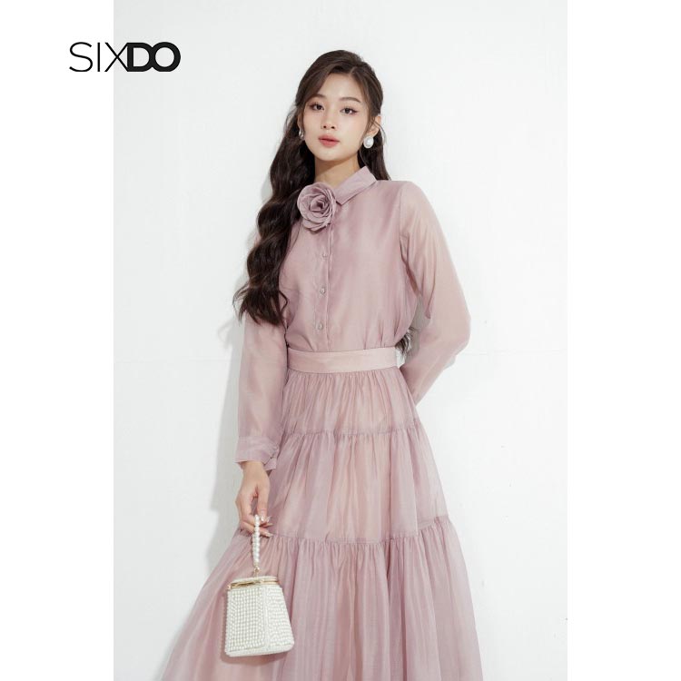 Chân váy chiffon nhún tầng 2 lớp nhẹ bồng bềnh SIXDO