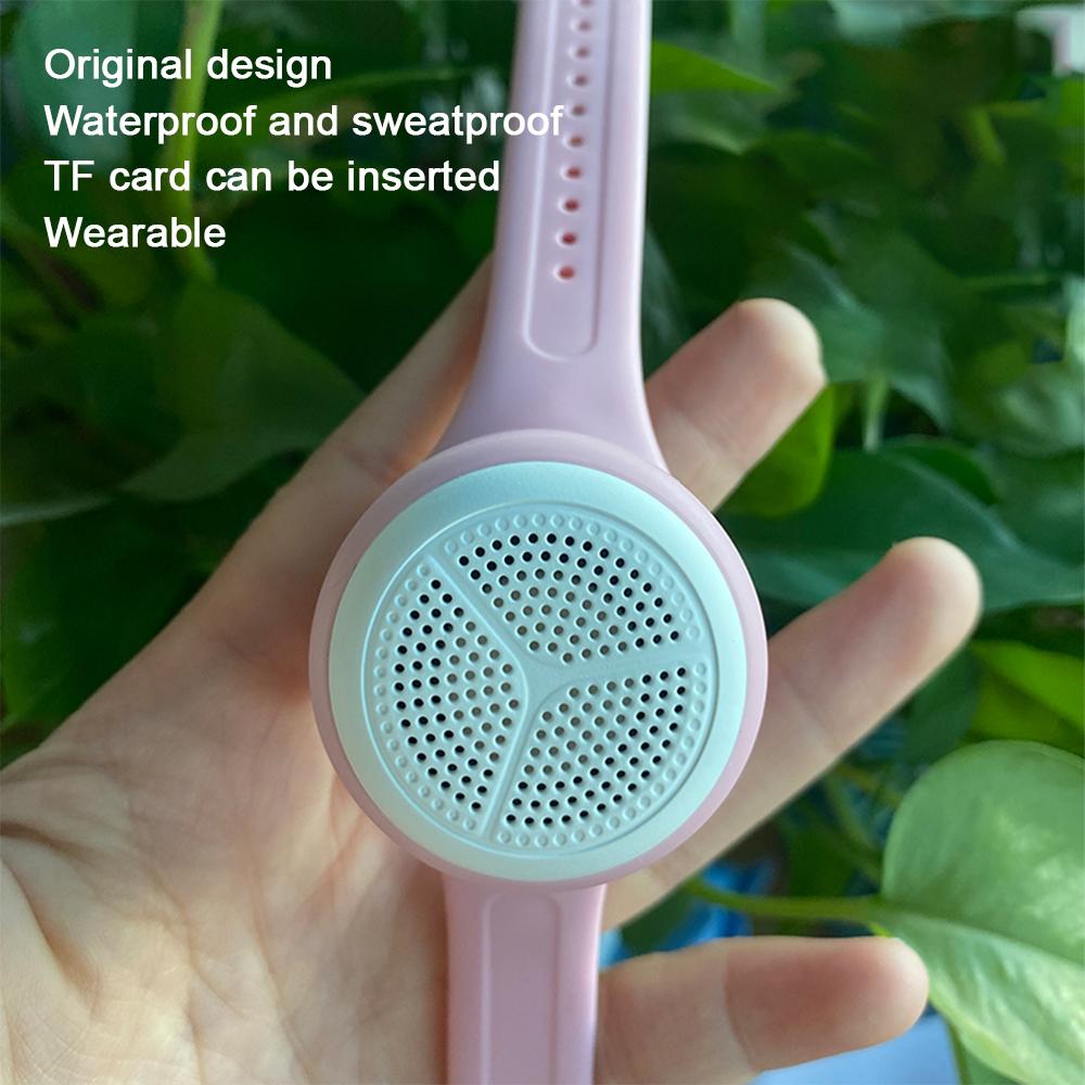 Loa Bluetooth TWS chống nước 2022 có vòng đeo tay không dây Âm thanh nổi Hi-Fi Thẻ TF Loa âm lượng lớn rảnh tay cho Android IOS Màu sắc: Đen