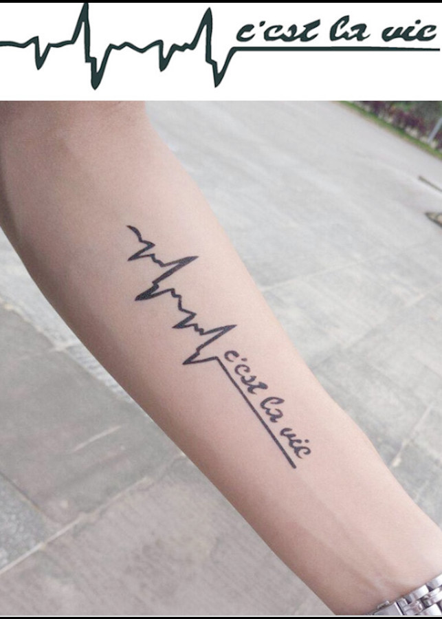 Hình Xăm Dán Tattoo Nhịp Tim C'est Lavie TNSTATTOO01-1