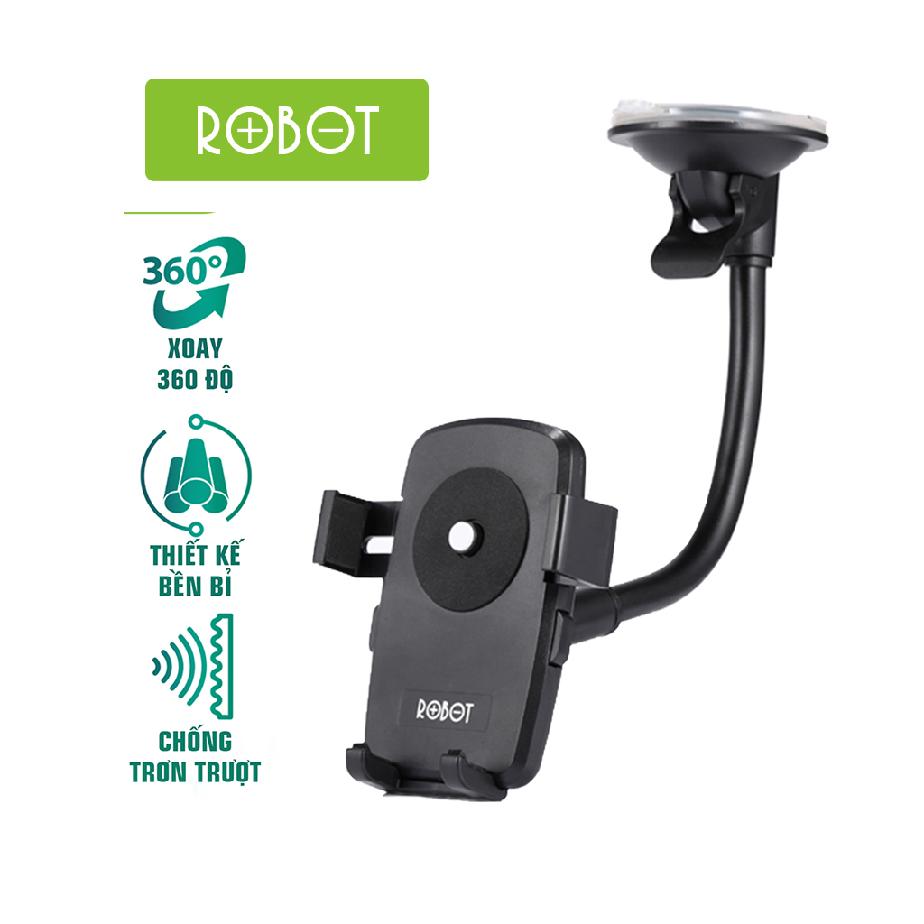 Giá Đỡ Điện Thoại Ô Tô ROBOT RT-CH06 - Phù Hợp Với Điện Thoại Màn Hình 4.0 - 6.0 Inch Có thể Xoay 360 Độ – HÀNG CHÍNH HÃNG