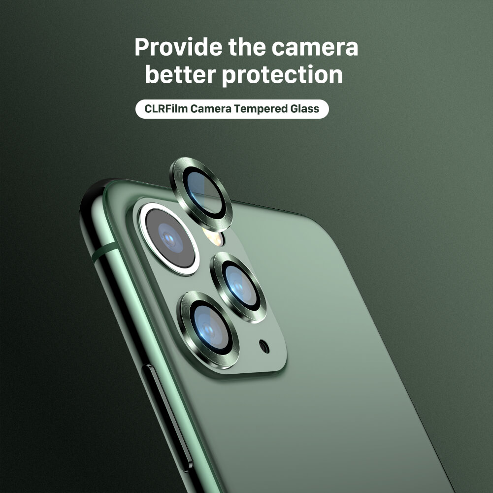 Bộ miếng dán kính cường lực bảo vệ Camera cho iPhone 11 Pro / 11 Pro Max hiệu Nillkin CLRFilm mang  lại khả năng chụp hình sắc nét full HD (độ cứng 9H, chống trầy, chống chụi & vân tay, bảo vệ toàn diện) - Hàng chính hãng