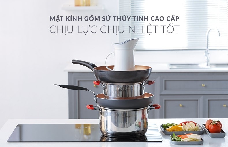 Bếp Đôi Điện Từ Hồng Ngoại Cảm Ứng Đặt Âm Sunhouse MAMA MMB9100VN New - Chính Hãng