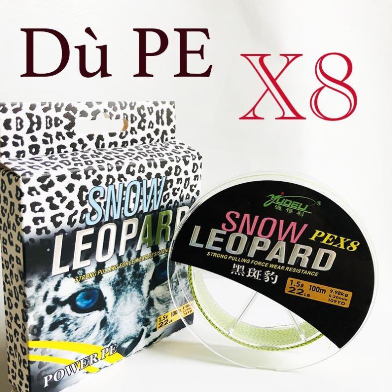 Dây Dù Câu Cá Snow LeoPard PE X8 Dù Câu Cá Tải Trọng Lớn Từ 10 Đến 30kg