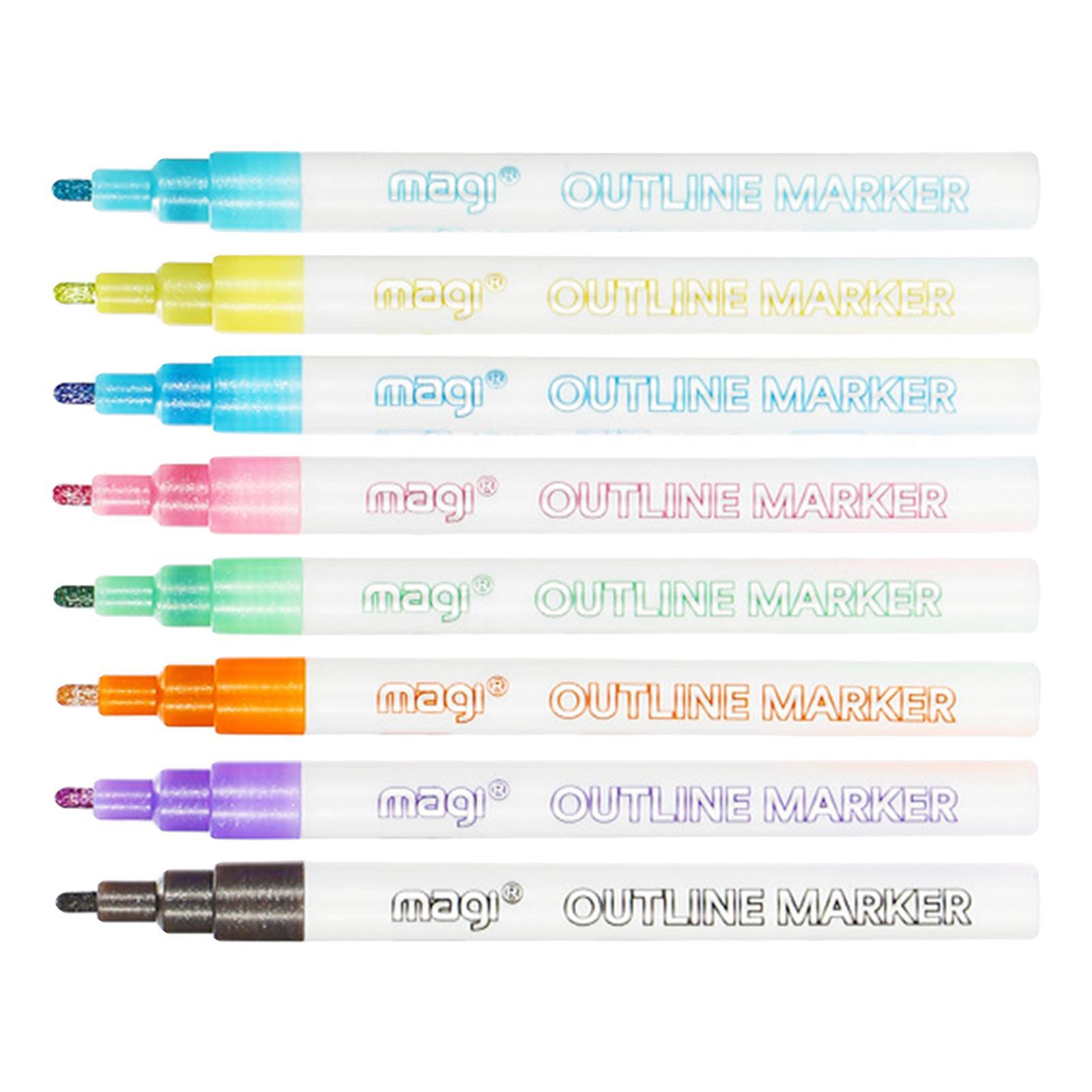 Double Line Outline Pen for School Highlighter  Card