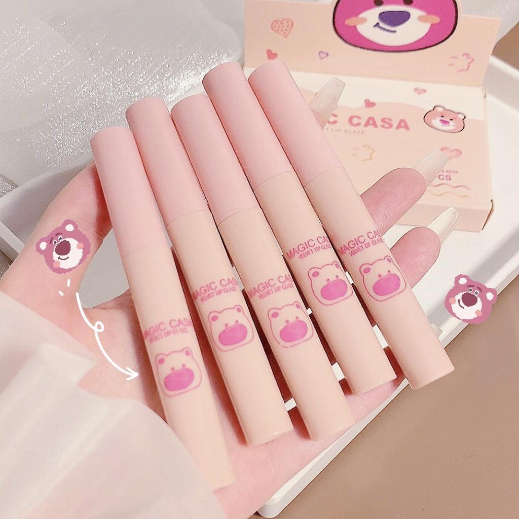 Set 5 Son Kem Lì Gấu Hồng MAGIC CASA