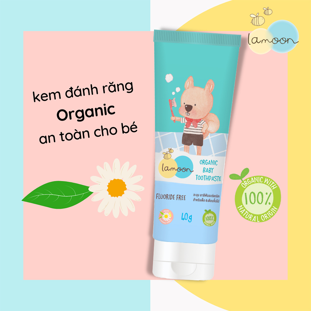 Kem Đánh Răng Organic An Toàn Cho Bé Từ 0 Tháng Lamoon - 40g