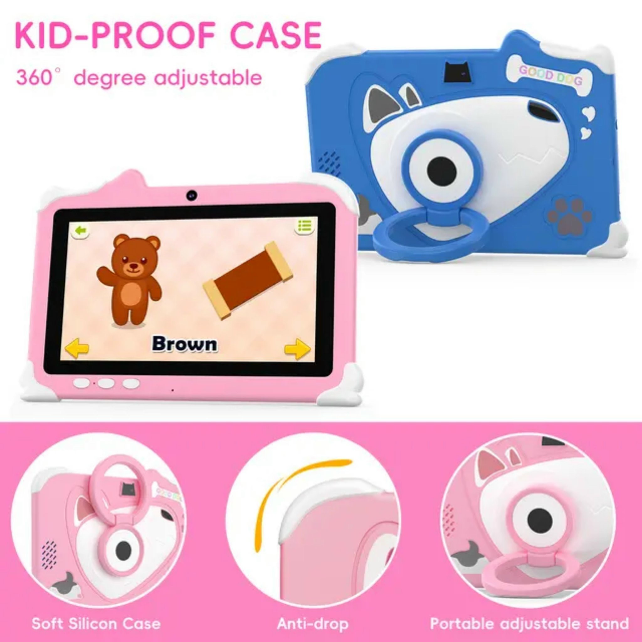 Máy tính bảng cho trẻ em chống sốc 7 inch TEKKIN TI-868 cpu 4 nhân 2gb 32gb - hàng nhập khẩu