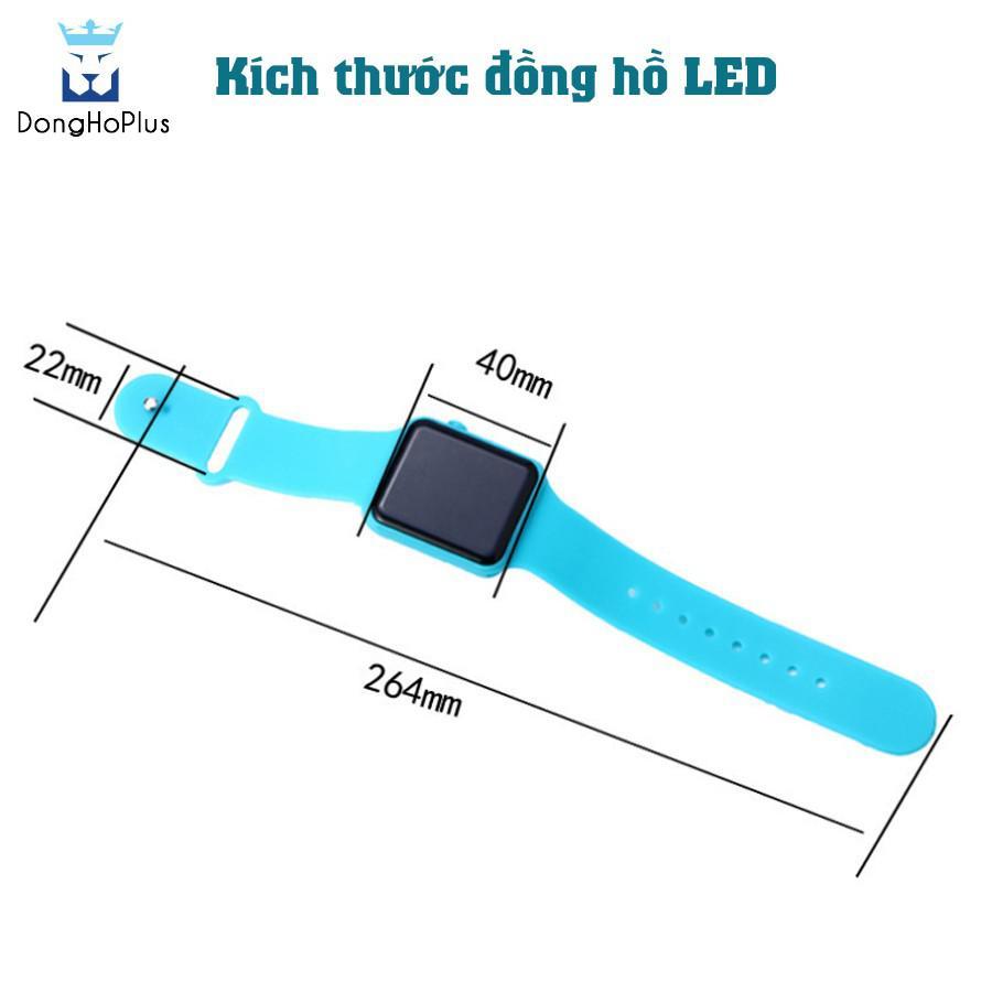 Đồng hồ điện tử màn hình led dây cao su mặt vuông siêu đẹp