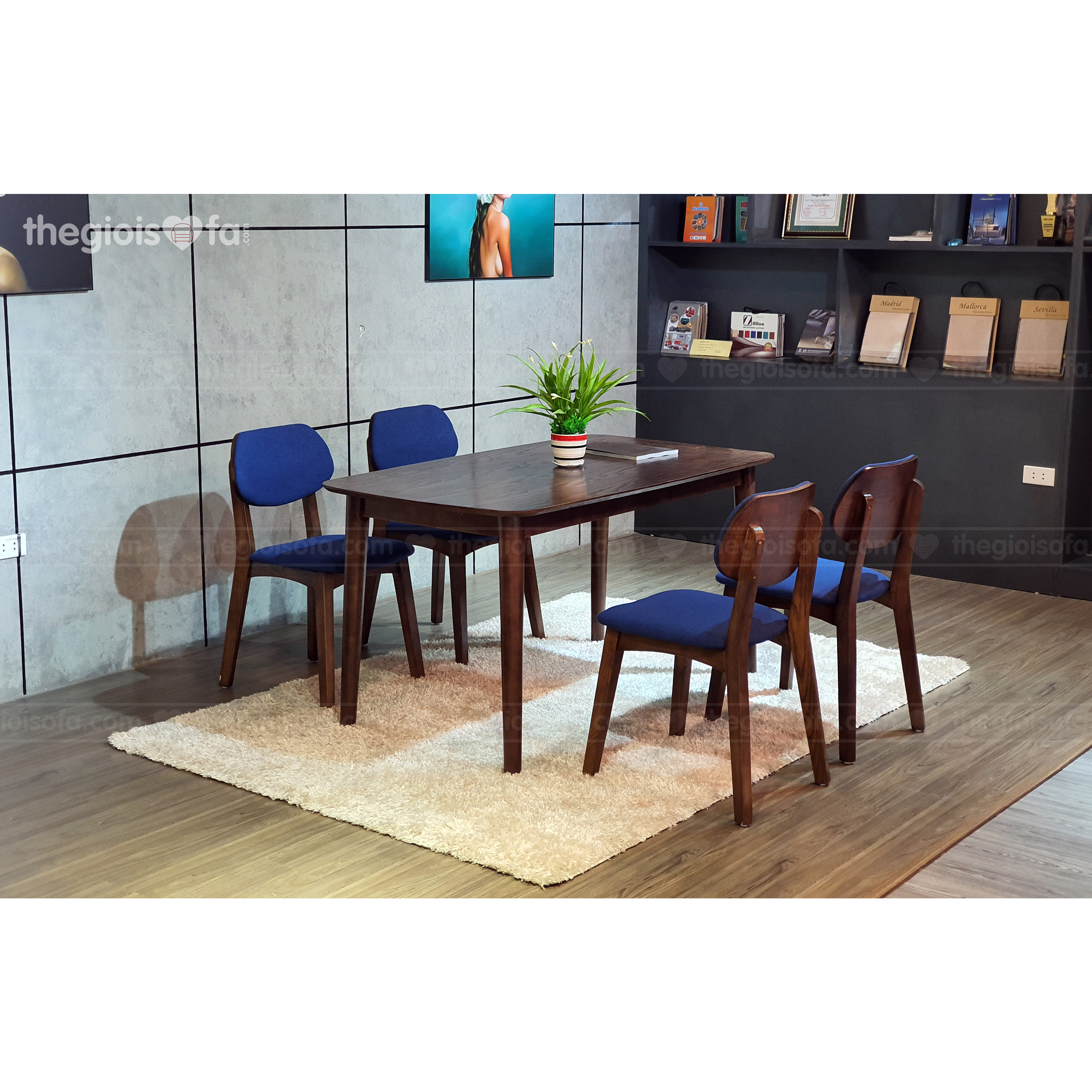Bộ bàn ăn 4 ghế Value – gỗ tần bì cao cấp