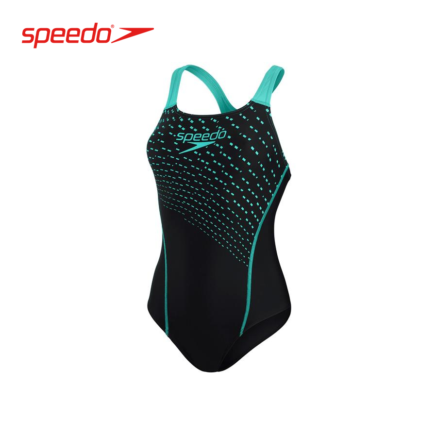 Đồ bơi một mảnh nữ Speedo Medley Logo Mdlt Af (A) Black/Blue - 8-13518A274