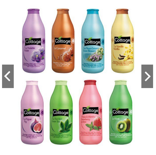 Sữa tắm Cottage 750ml Pháp - Dưỡng Ẩm Trắng Da giao ngẫu nhiên