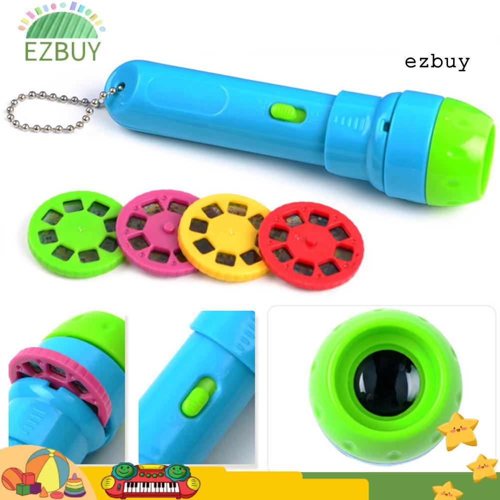 EY-Children Storybook Cartoon Cards LED Projection Flashlight Educatoin Toy Gift