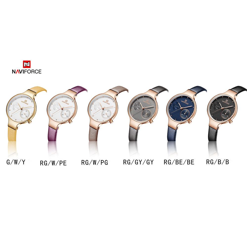Đồng hồ Quartz Nữ Thời trang Dây da đeo tay Chất lượng cao Không thấm nước NAVIFORCE NF5001