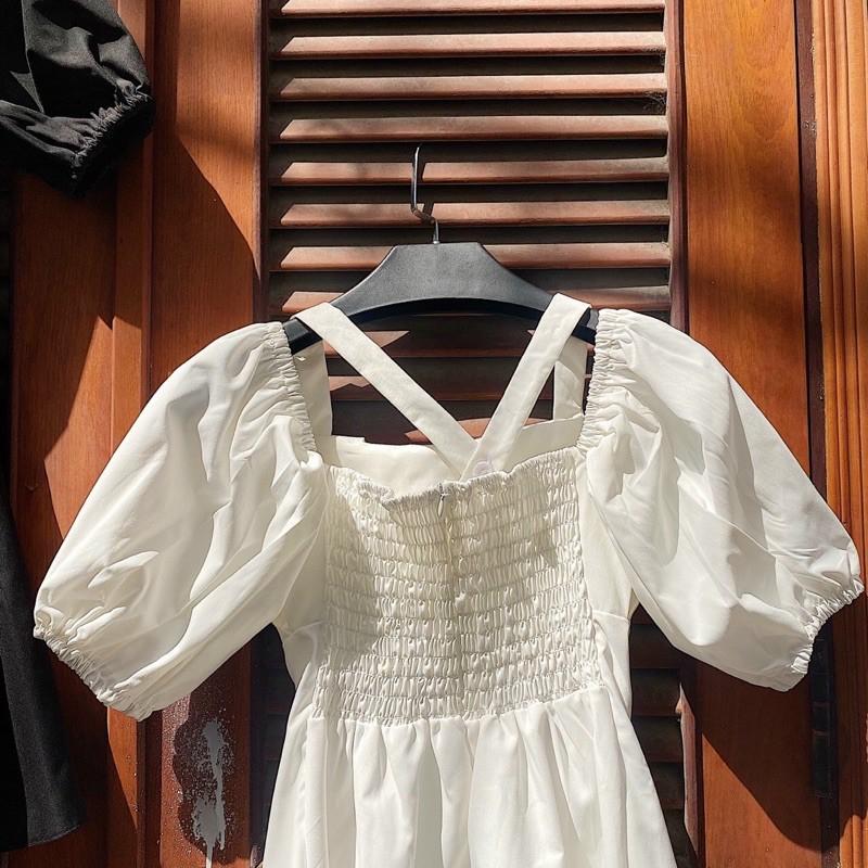 Đầm Xinh ĐIDII DRESS form tôn dáng chất vải dày dặn thiết kế phần ngực xếp tinh tế mặc được 2 kiểu