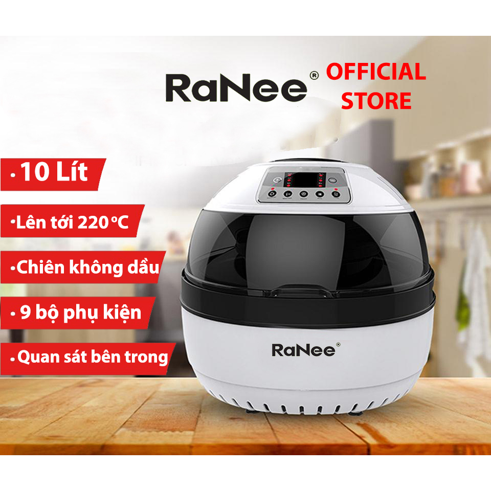 Nồi Chiên Chân Không Điện Tử Ranee RN-AF10LH kèm bộ phụ kiện 9 món - Hàng chính hãng