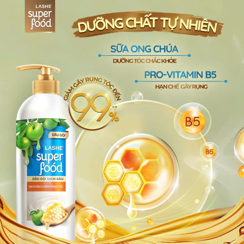 Dầu gội LASHE Superfood 630g