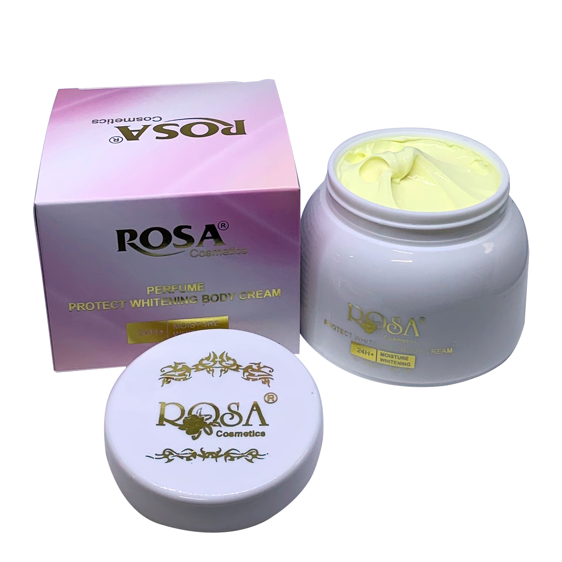 Kem mềm trắng da toàn thân hương nước hoa Rosa Perfume Protect Whitening Body Cream 250gr (kem trang điểm body, trắng nhanh ngay sau 7 ngày sử dụng) Hani Peni