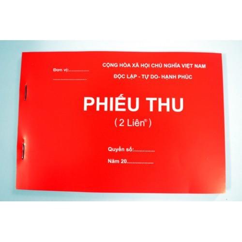 Phiếu thu 2 liên cacbon 100 tờ -A5