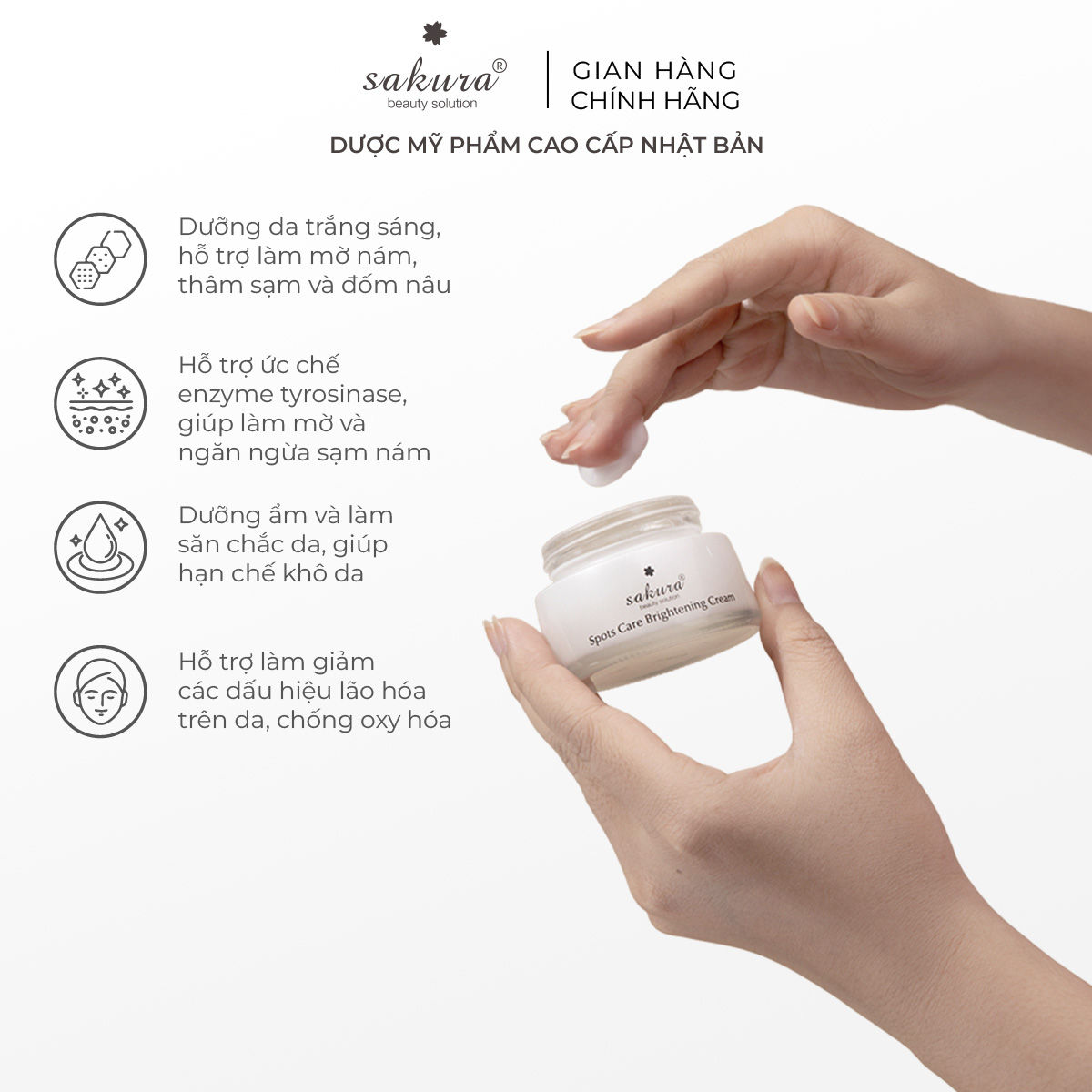 Kem Dưỡng Trắng Sakura Spots Care Brightening Cream (45g)