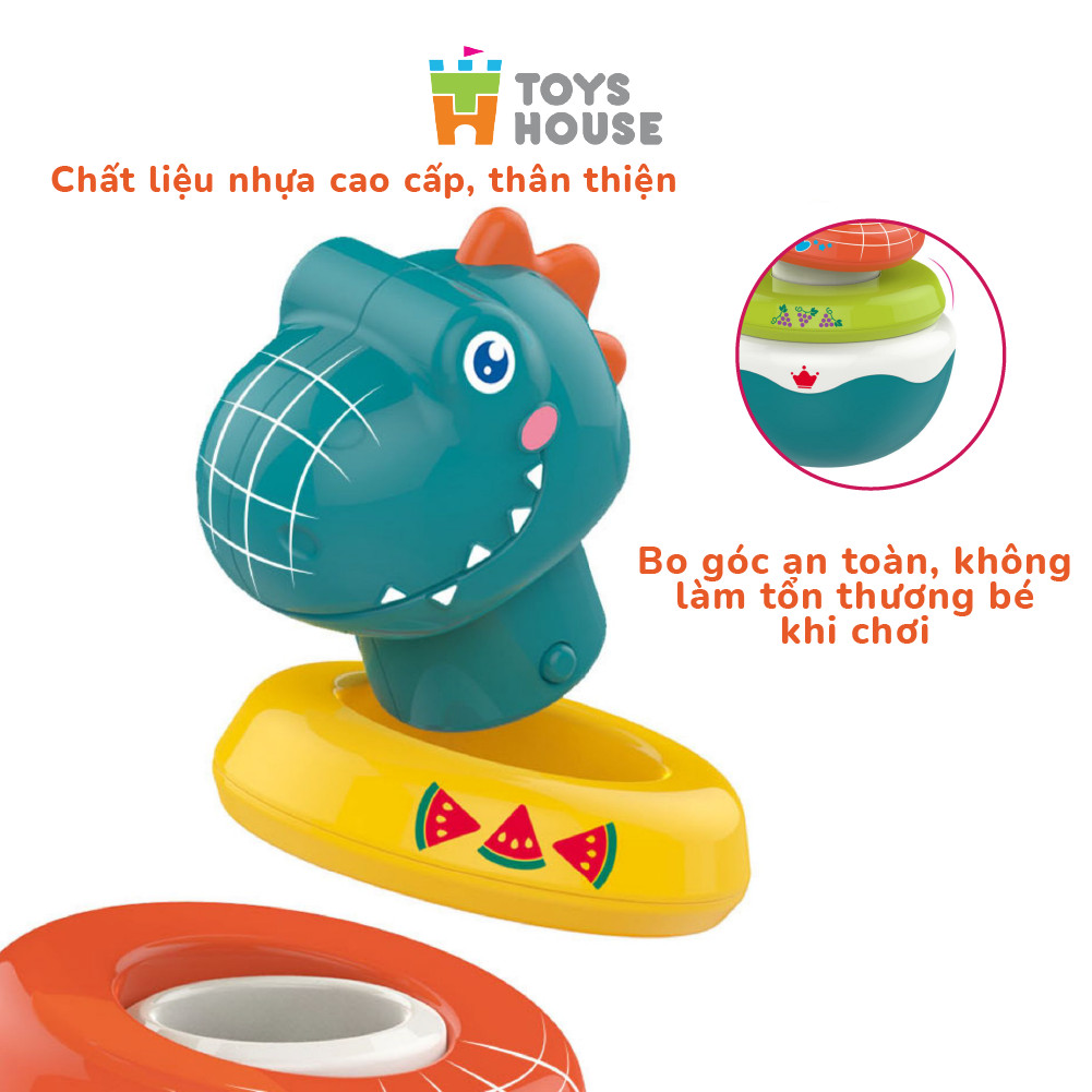 Đồ chơi lật đật, vòng xúc xắc xếp chồng nhiều màu sắc hình khủng long ToysHouse HE0298