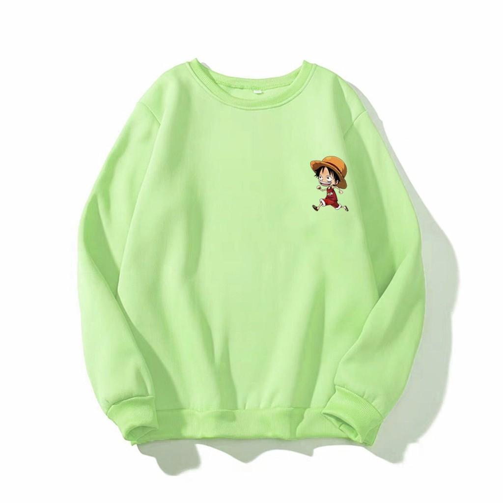 Áo sweater nam nữ in hình One Piece dễ thương, chất nỉ dày dặn, hợp làm áo cặp William - DS125