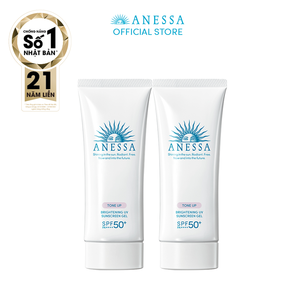 Bộ đôi 2 Kem chống nắng dưỡng trắng dạng gel Anessa Whitening UV Sunscreen Gel 90g