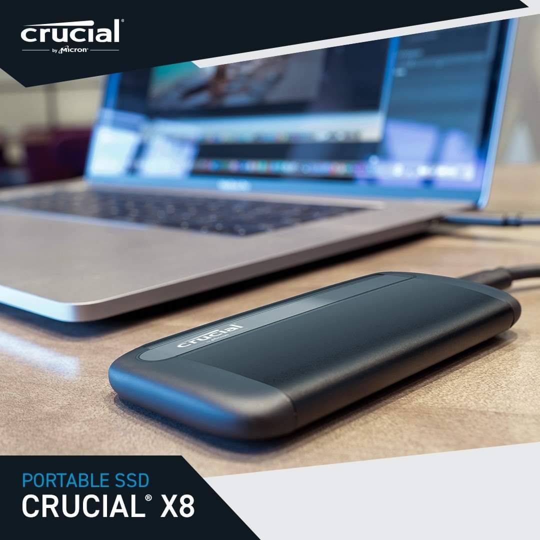 Ổ Cứng Di Động 1TB External SSD Crucial X8 USB 3.2 Gen 2 – CT1000X8SSD9 - HÀNG CHÍNH HÃNG