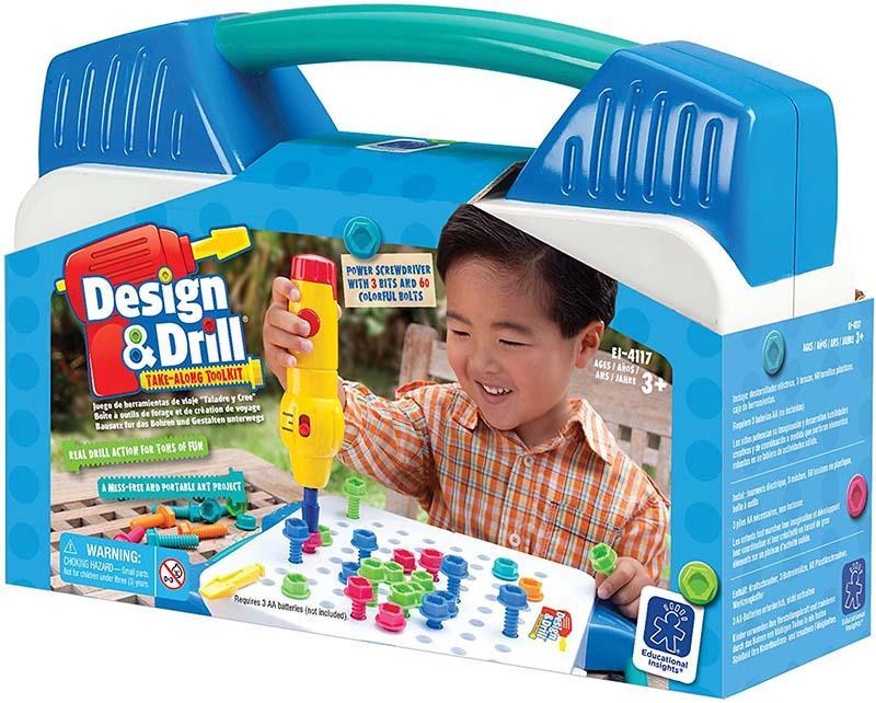 Educational Insights Đồ chơi máy khoan sáng tạo: bộ dụng cụ thiết kế - Design &amp; Drill Take-Along Toolkit