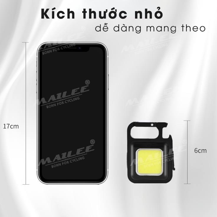 Đèn Móc Khóa USB mini di động đa năng KEYCHAIN LIGHT 500 Lumens 30 led COB độ sáng cao khung vỏ nhôm sạc type-C có nam châm - Mai Lee