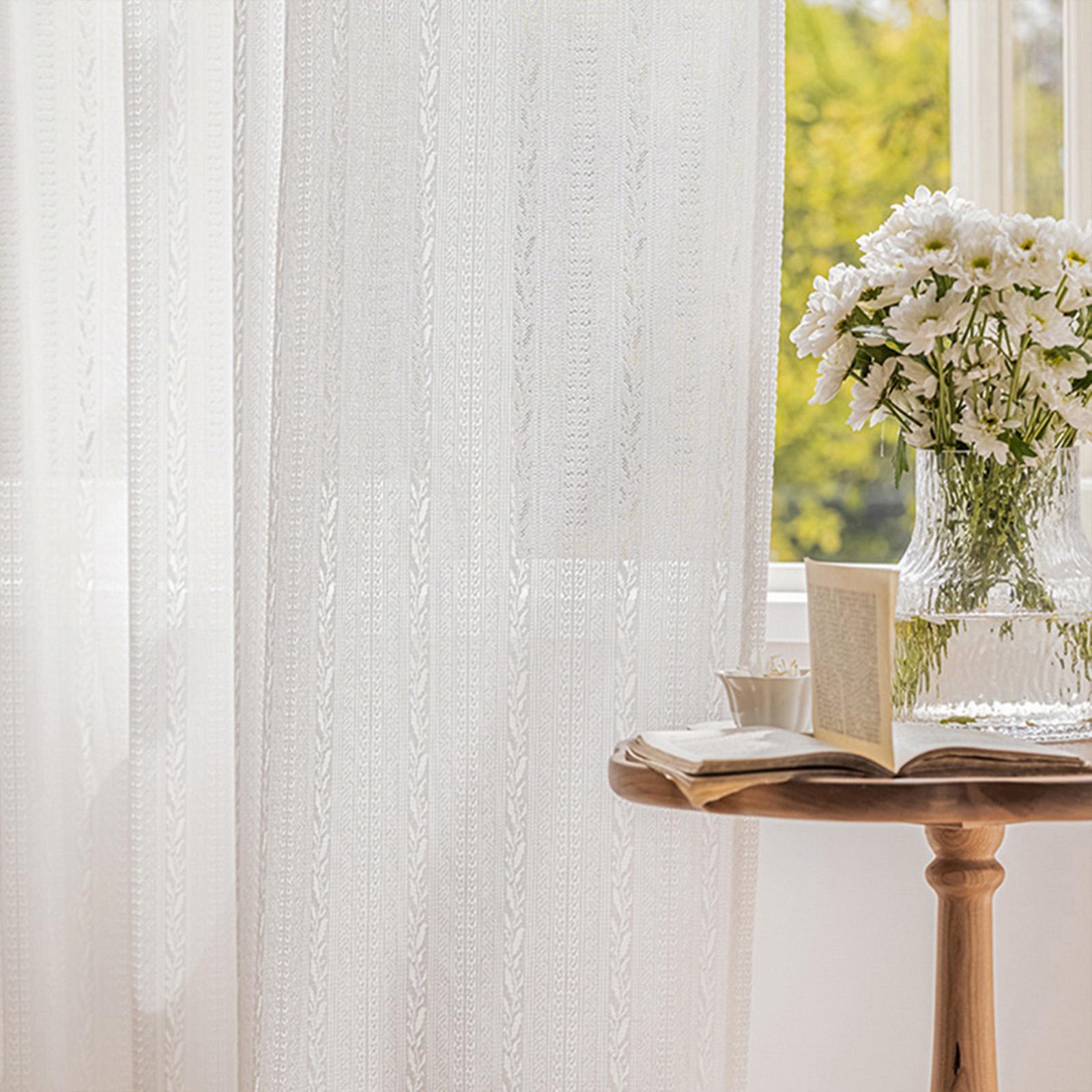 Window Curtains Drapes Breathable Rustic Lightweight for Study Bedroom Decor