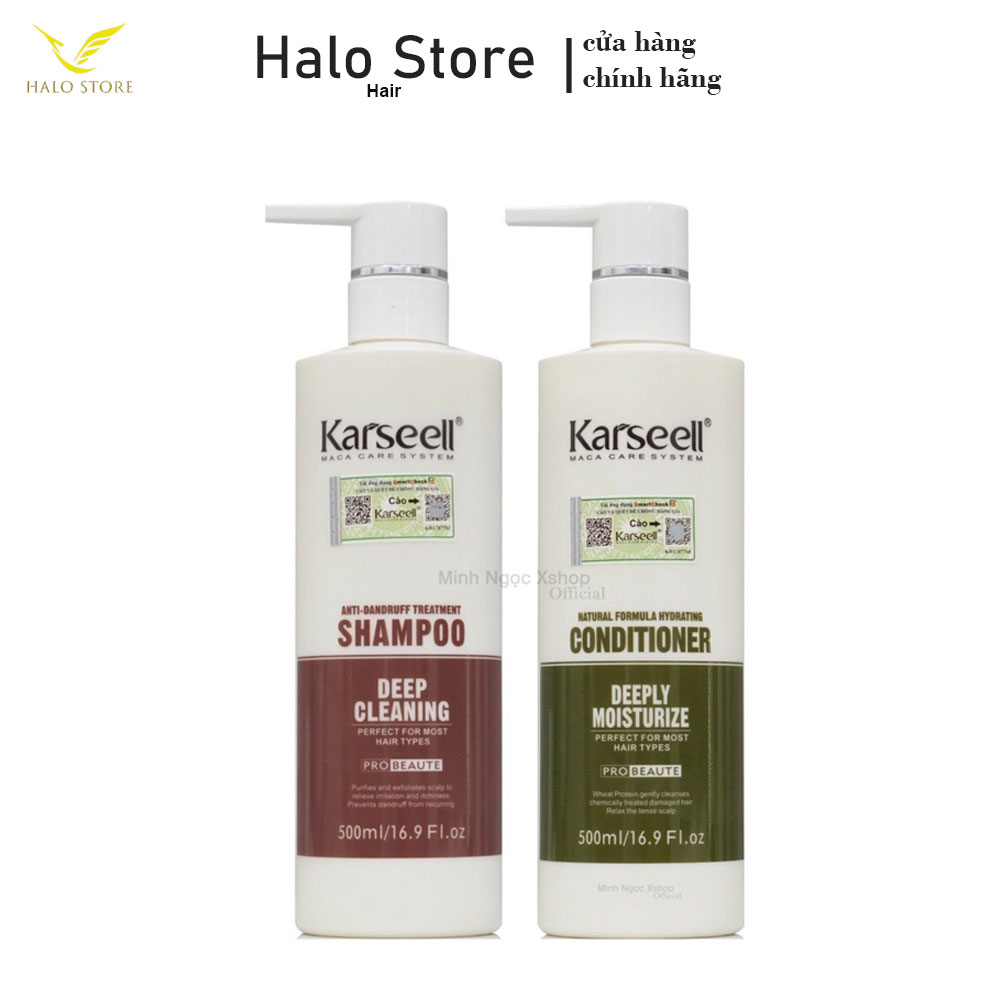 [+Tặng mũ trùm] Bộ dầu gội xả Karseell Maca chuyên nghiệp Salon ngăn ngừa gàu 500ml